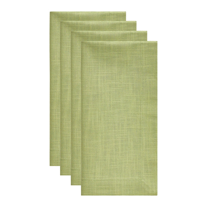 NP-4805-2020_2|Four folded lime green fabric napkins for elegant table settings. Reusable, washable dining accessories for entertaining.