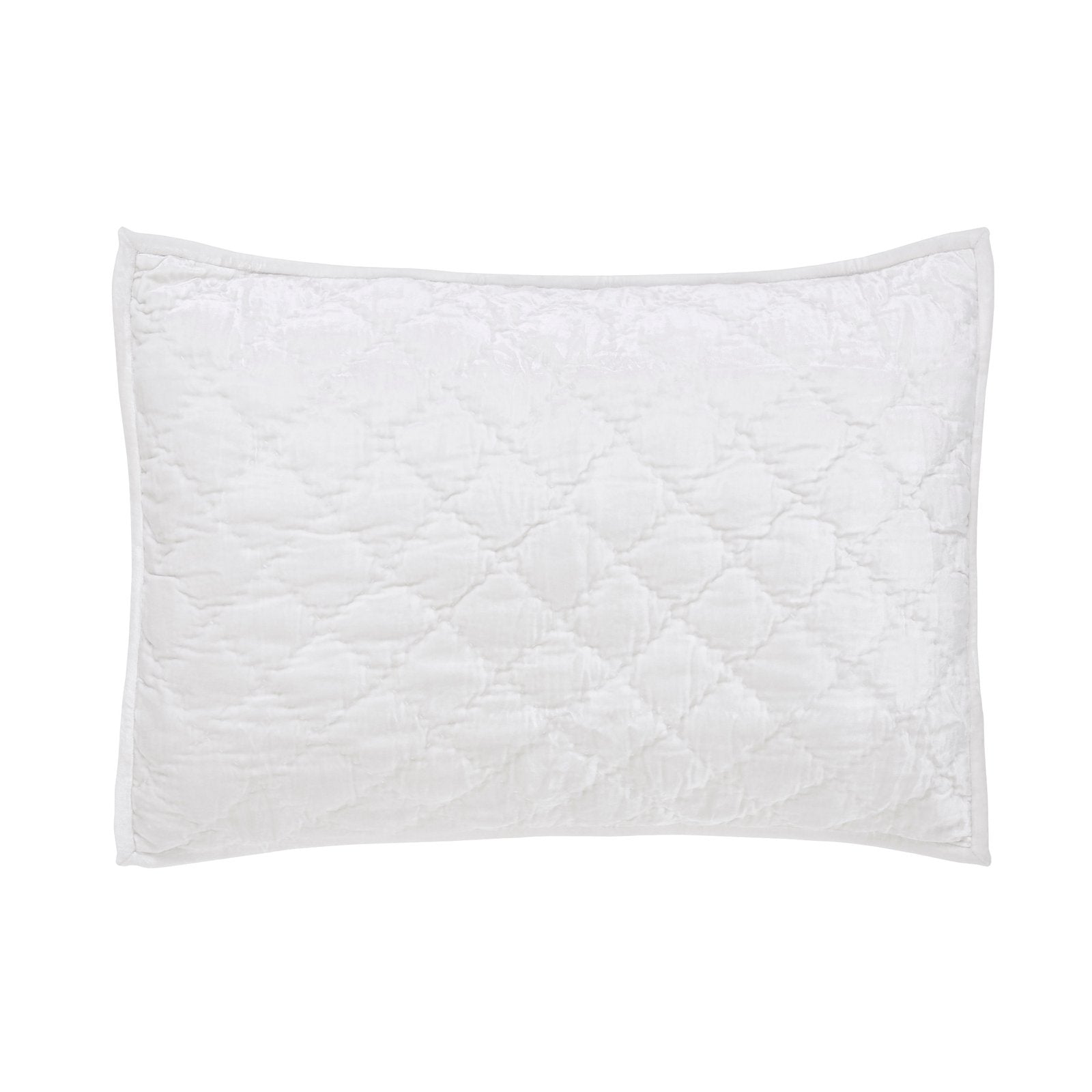 KS-343-2036_1|Crisp white quilted bedding item, featuring a refined diamond pattern. Perfect for a fresh, elegant bedroom aesthetic.