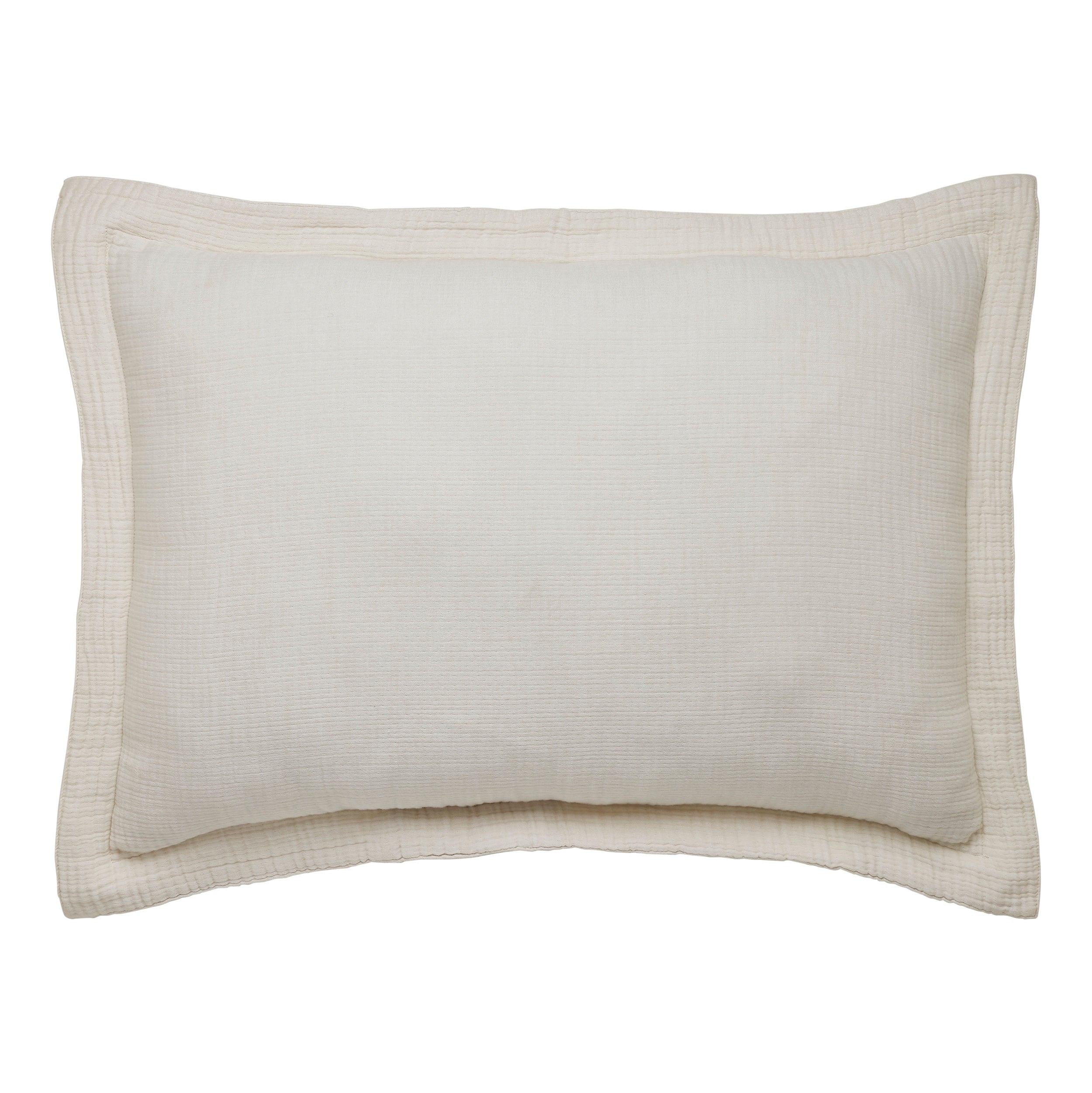SS-049-2026_1|Soft natural beige organic cotton duvet cover pillow sham, crinkled texture, ideal for a warm, inviting bedroom.