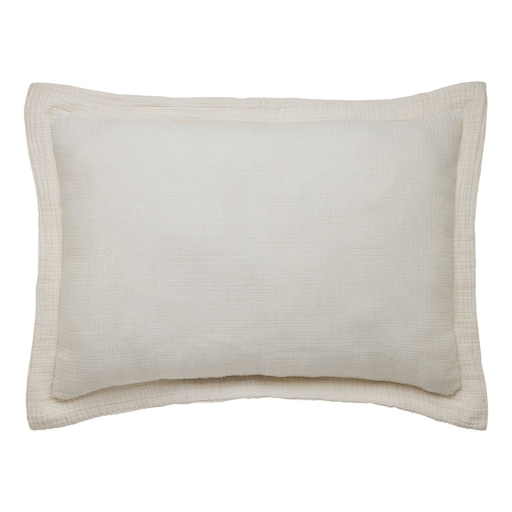 SS-049-2026_1|Soft natural beige organic cotton duvet cover pillow sham, crinkled texture, ideal for a warm, inviting bedroom.