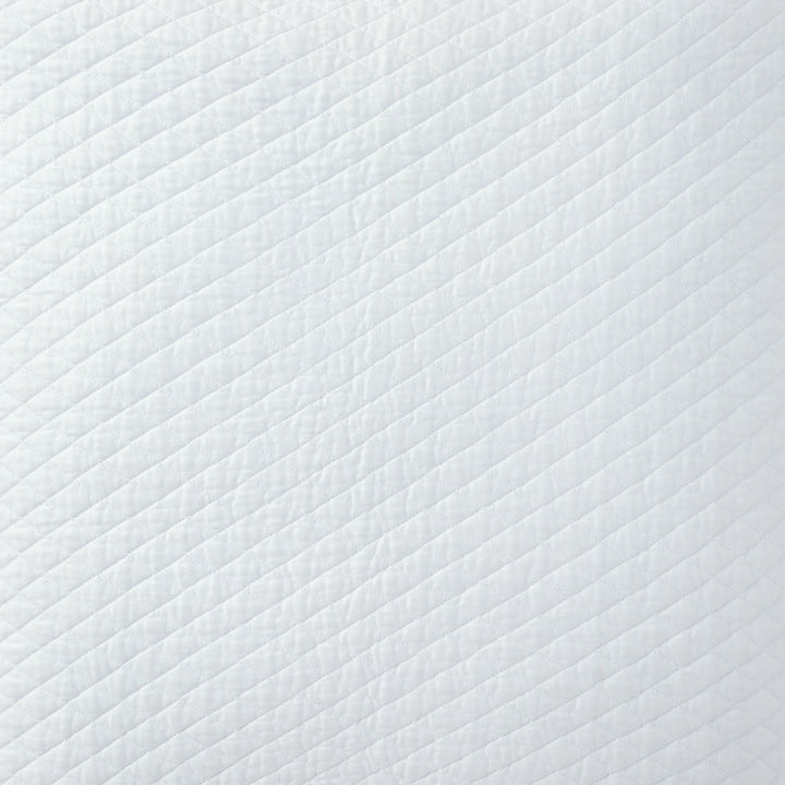 ES-264A-2626_2|Crisp white quilted coverlet with diagonal stripe pattern. Clean, soft bedding for a serene and inviting bedroom aesthetic.