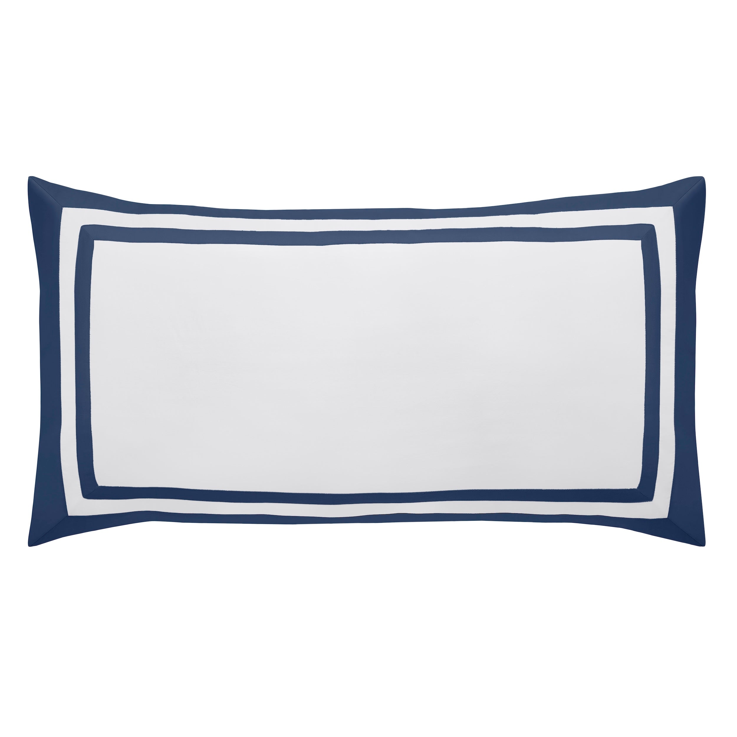 KS-069-2036_1|Navy blue and crisp white bordered decorative sham, a perfect accent for contemporary duvet cover sets, elegant bedding.