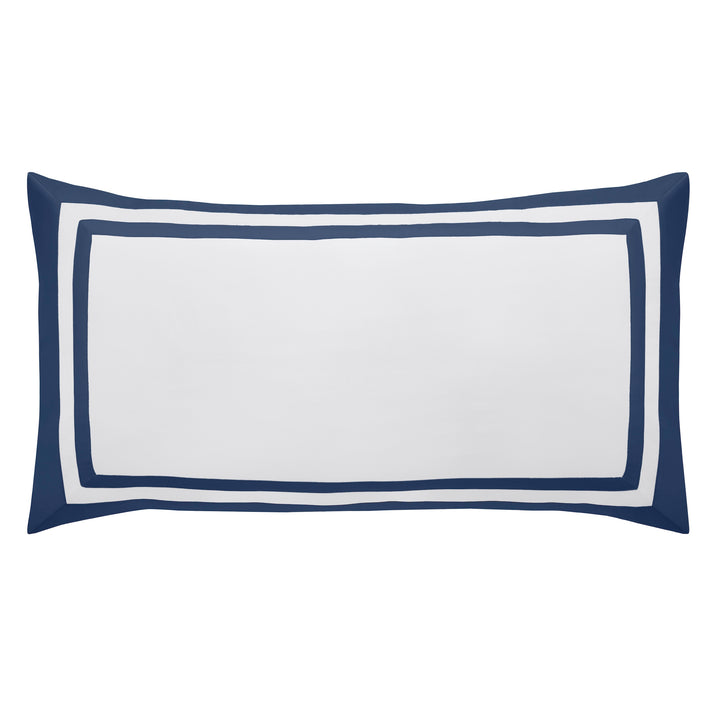 KS-069-2036_1|Navy blue and crisp white bordered decorative sham, a perfect accent for contemporary duvet cover sets, elegant bedding.