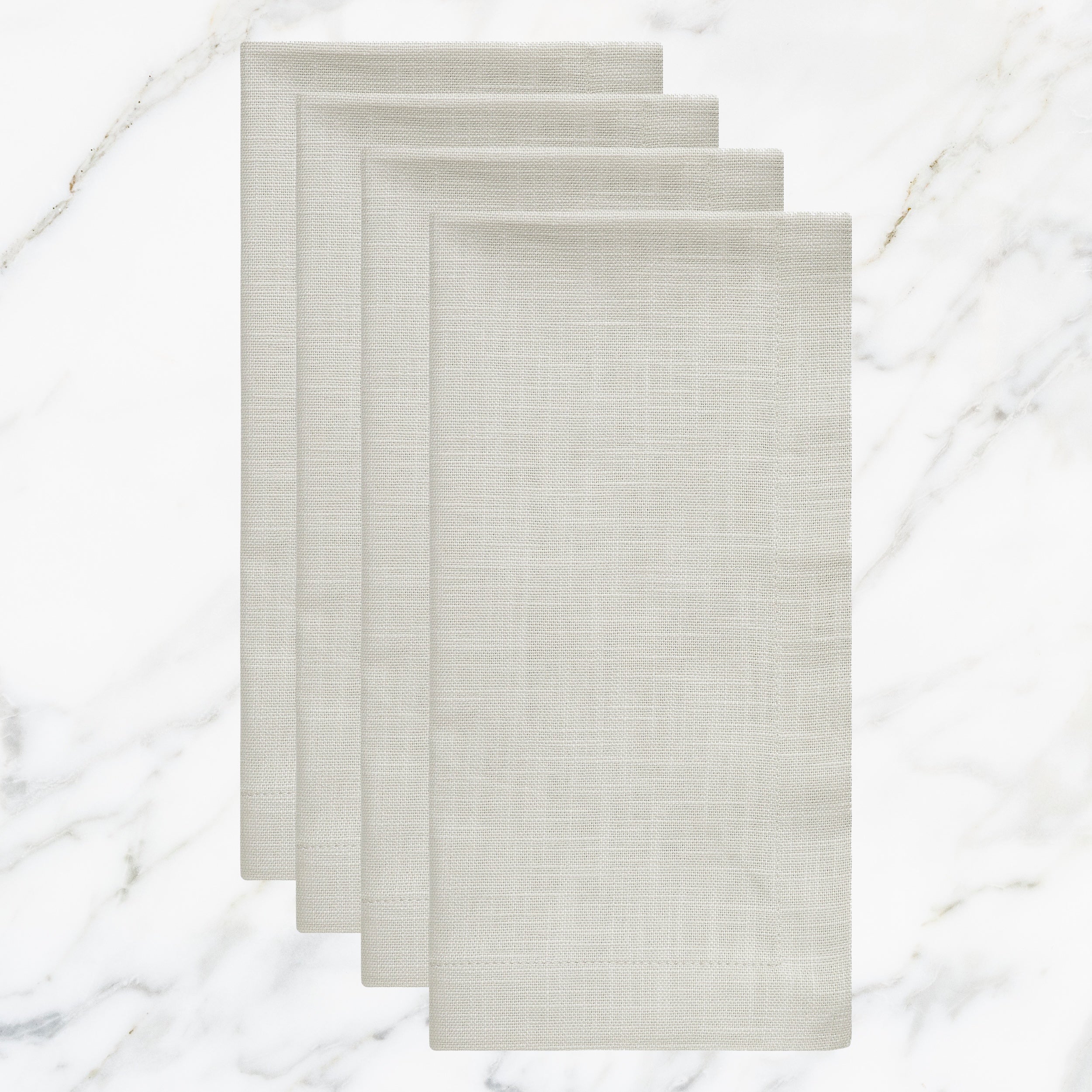 NP-4812-2020_1|Set of 4 natural linen colored reusable cloth dinner napkins. Perfect for versatile table settings and everyday use, easy care.