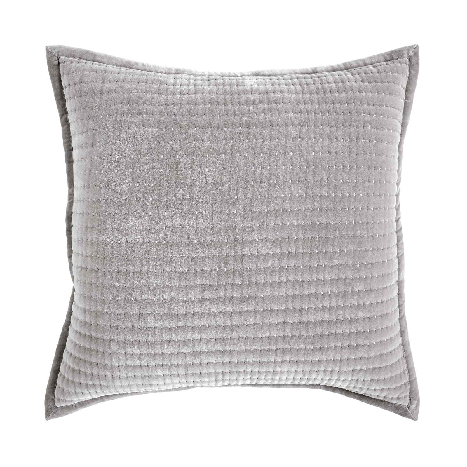 ES-188-2626-LOT1_1|Silver-grey quilted coverlet with defined horizontal stitching, offering a sophisticated texture for contemporary bedroom style.