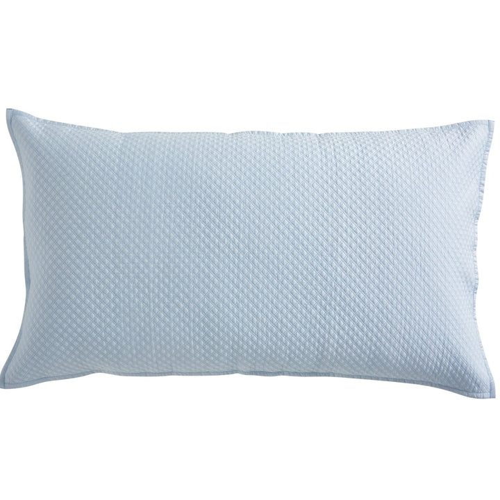 KS-251-2036_2|Peaceful light blue rectangular decorative pillow with intricate diamond quilting, perfect for enhancing bedroom decor.