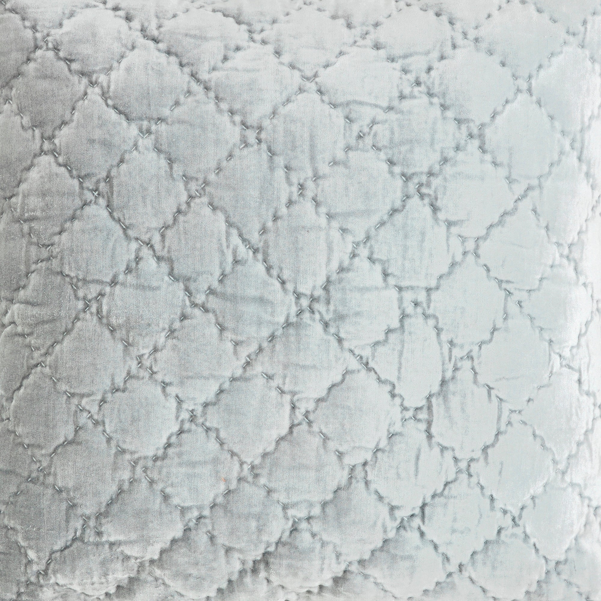 SWT-356-7.8_1|Light blue quilted pillow with diamond pattern, a soothing and stylish accent for serene bedroom environments.
