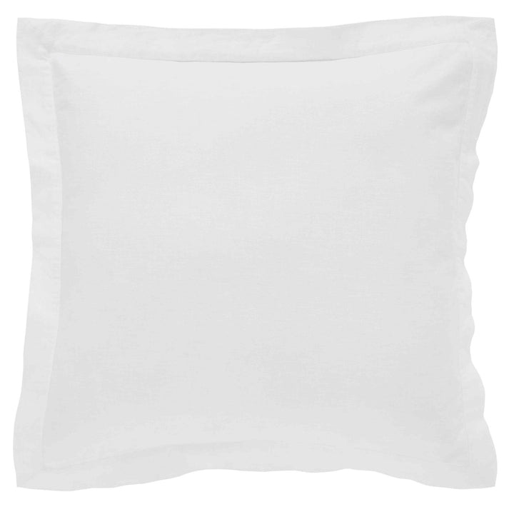 ES-023-2626-LOT1_1|Crisp white cotton duvet cover pillow sham with classic flanged edge. Soft, breathable bedding for a clean, elegant look.