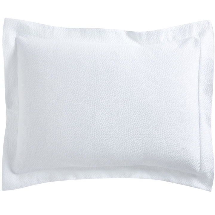 SS-258-2026_1|White textured pillow sham with a subtle pebbled pattern. Offers sophisticated, minimalist bedding accent, perfect for modern style.