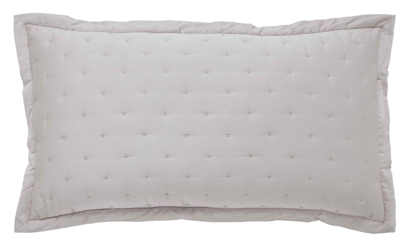 KS-350-2036_1|Elegant light grey quilted pillow sham, showcasing subtle stitching and soft texture for a comfortable sleep space.