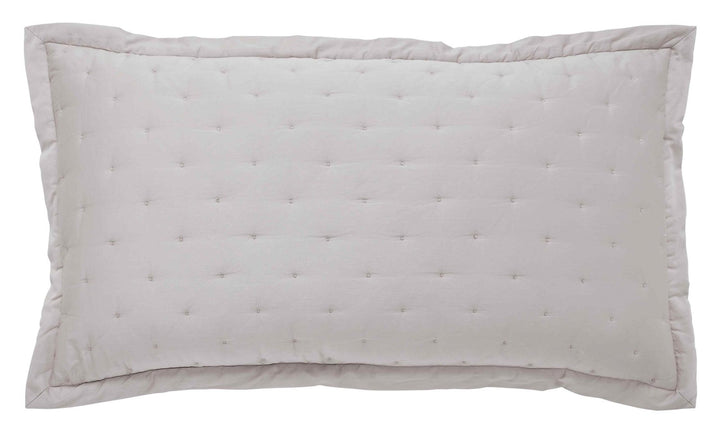 KS-350-2036_1|Elegant light grey quilted pillow sham, showcasing subtle stitching and soft texture for a comfortable sleep space.