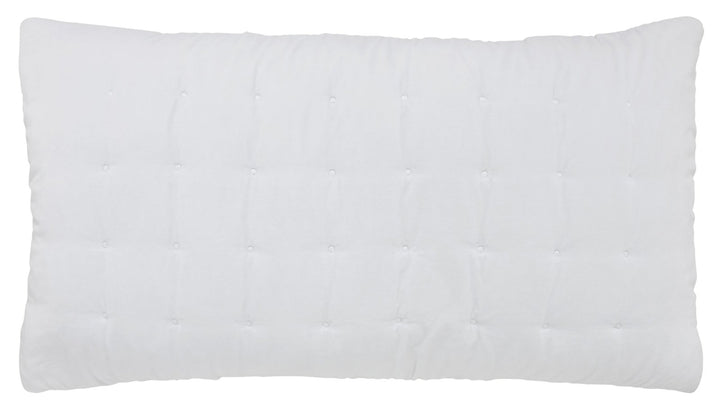 KS-353-2036_1|Crisp white quilted pillow sham with subtle stitched texture, perfect for creating a clean and inviting bedroom space.