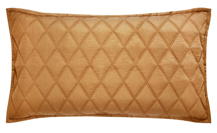 KS-260-2036_1|Golden brown quilted coverlet with a distinct diamond pattern. Stylish and elegant bedding layer for your bedroom.