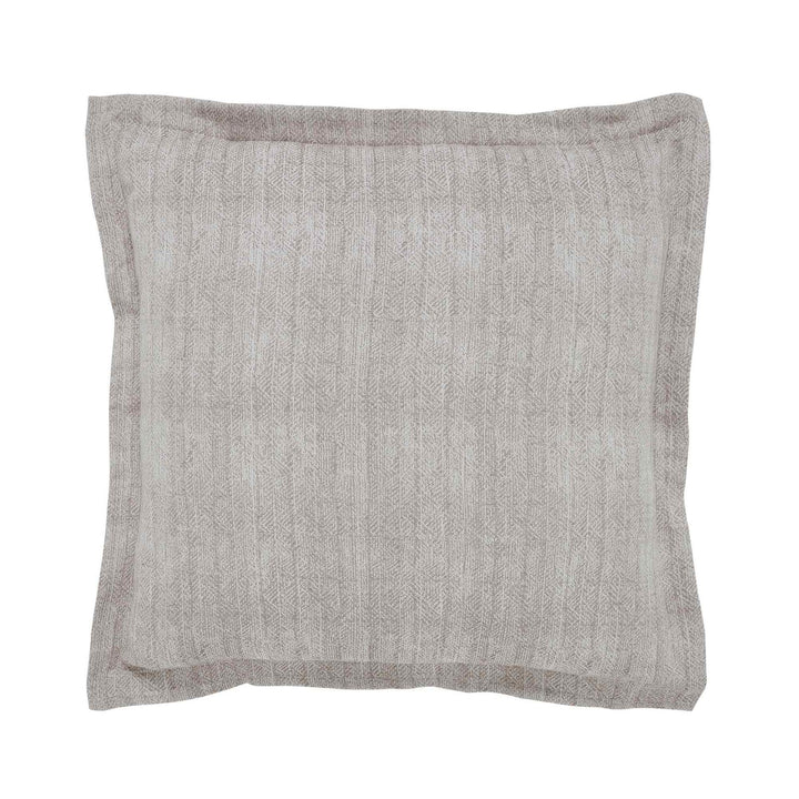 ES-033-2626_1|Square light beige textured duvet cover with a subtle geometric woven pattern and flange edge, ideal for cozy bedding.