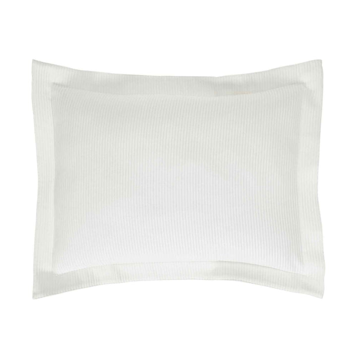 SS-192-2026_1|Soft off-white ribbed textured coverlet sham, ideal for creating a serene and inviting bedroom atmosphere. Versatile.