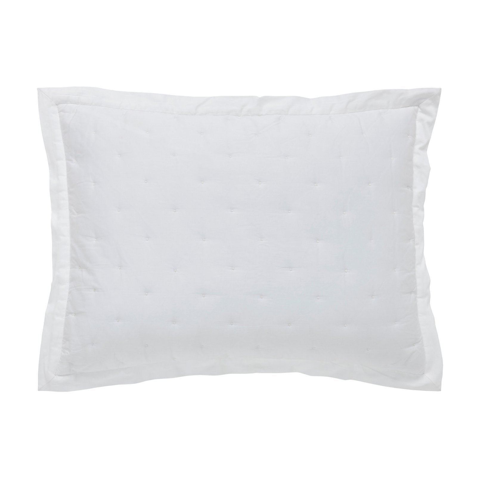 SS-349-2026_1|Classic white quilted pillow sham with subtle stitched details. Clean design for a fresh bedroom look and ultimate comfort.