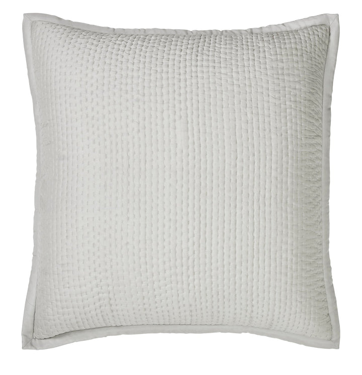 ES-197-2626_1|Chic light grey coverlet showcasing crisp vertical quilted lines, perfect for a modern, sophisticated bedroom look.