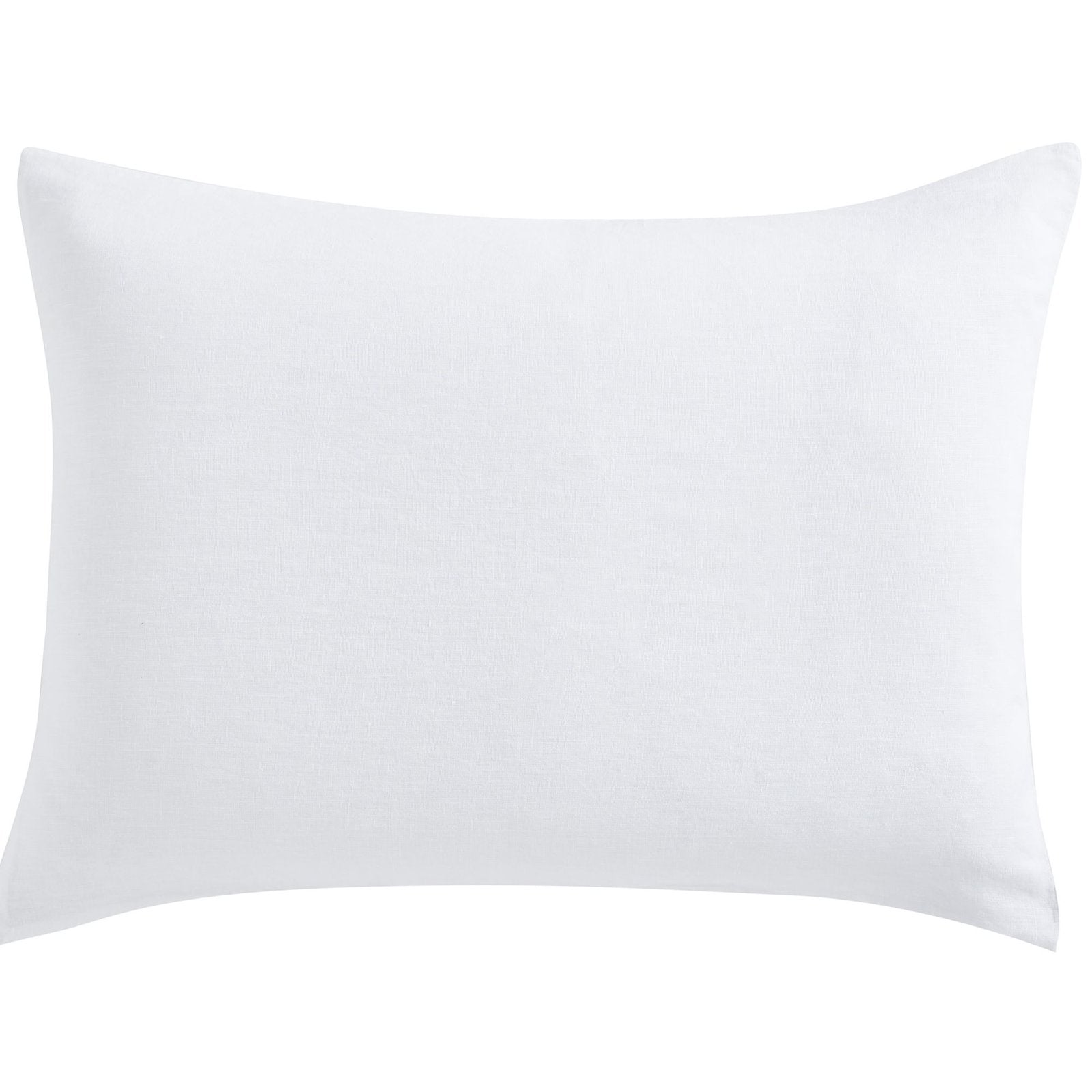 SS-037-X_1|Crisp white linen pillow sham, classic plain design, ideal for layering or as a minimalist bedroom accent. Comfortable.