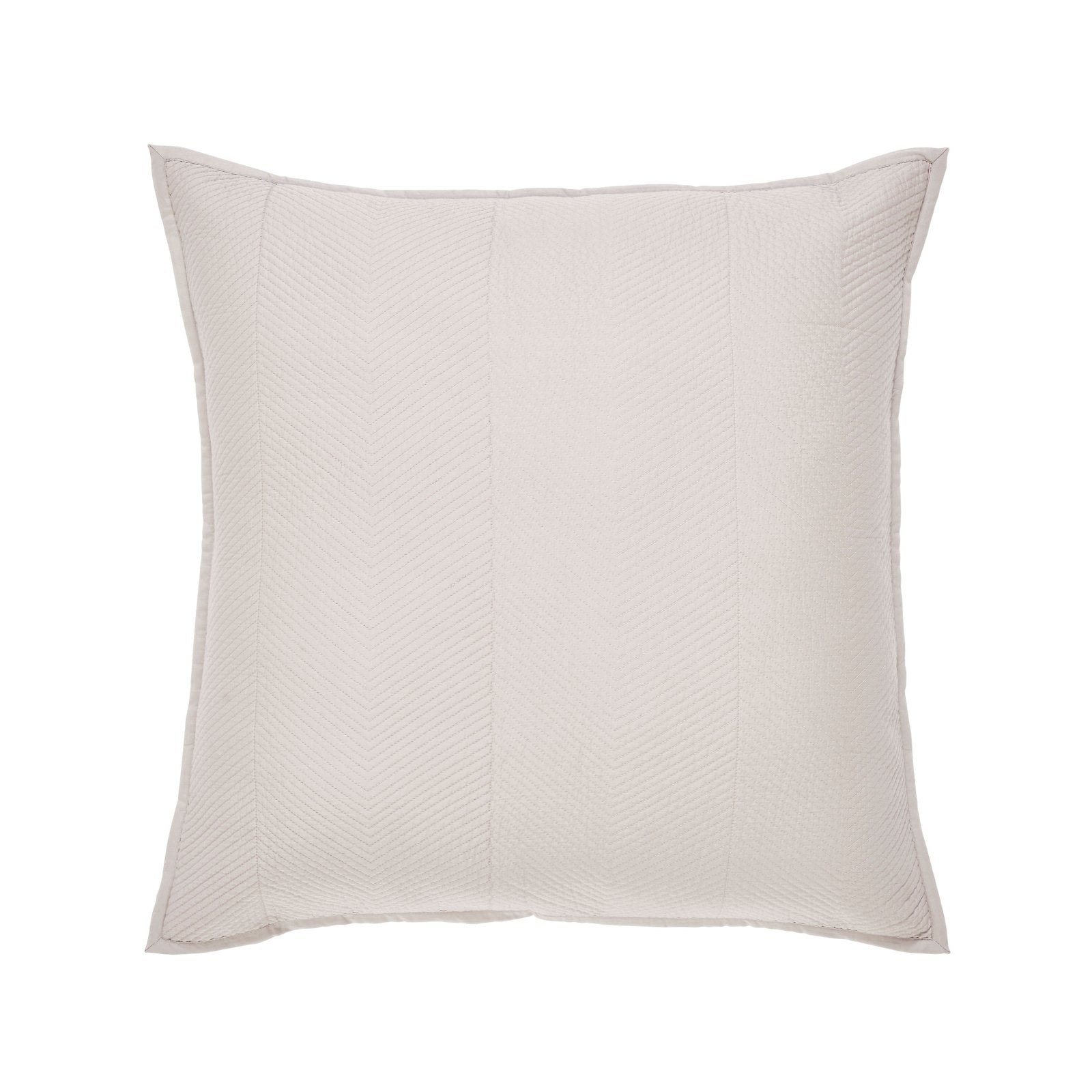 SS-170-X_1|Cream quilted euro sham with subtle chevron pattern, luxurious texture for a cozy bed. Perfect for bedroom decor.