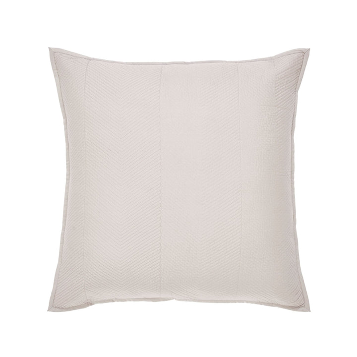 SS-170-X_1|Cream quilted euro sham with subtle chevron pattern, luxurious texture for a cozy bed. Perfect for bedroom decor.