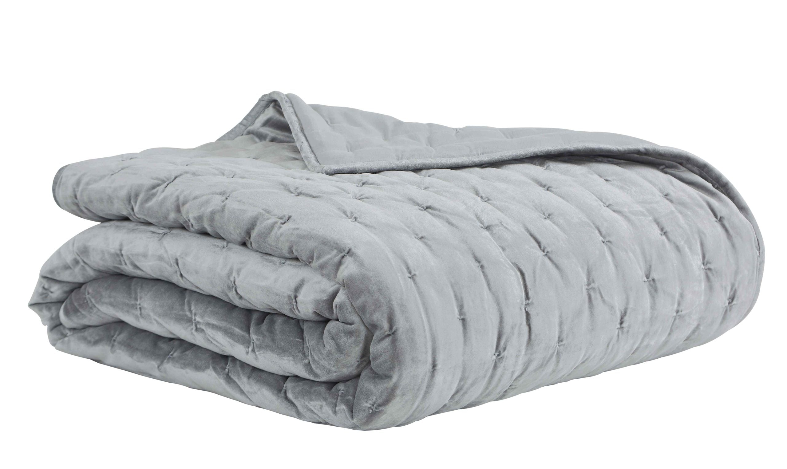 QT-324-11096_4|Neatly folded grey quilted quilt with a modern geometric pattern, providing stylish warmth and exceptional comfort.