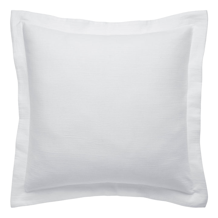 ES-067-2626_1|Crisp white textured weave duvet cover, featuring a subtle horizontal pattern for a modern, inviting bedroom aesthetic.