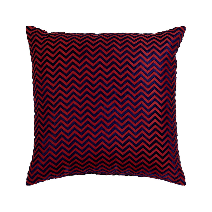 DP-1354-X_1|Vibrant red and navy blue chevron pattern throw pillow, a modern accent for sofas or bed decor. Stylish and plush.