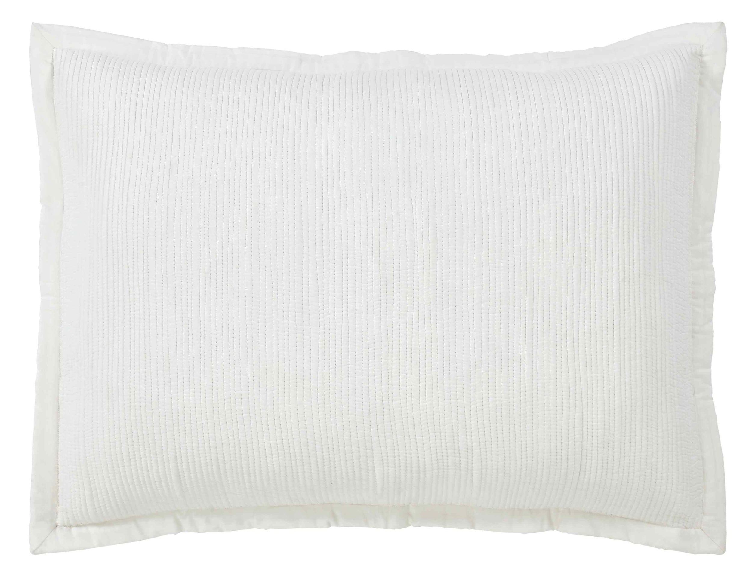 SS-168-2026_1|White quilted coverlet with vertical stitched lines, adding a classic and cozy layer to bedroom decor.