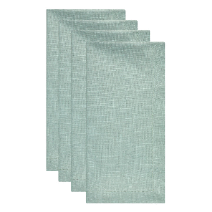 NP-4811-2020_2|Set of 4 seafoam green reusable linen blend dinner napkins. Perfect for elegant dining table settings and daily use, easy care.