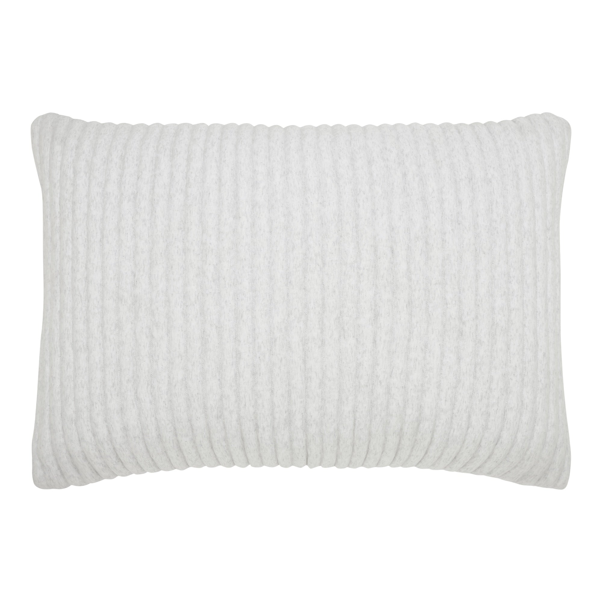 SS-374-2026_1|Chic white ribbed knit lumbar accent pillow, perfect for adding texture and comfort to your sofa or bed decor.