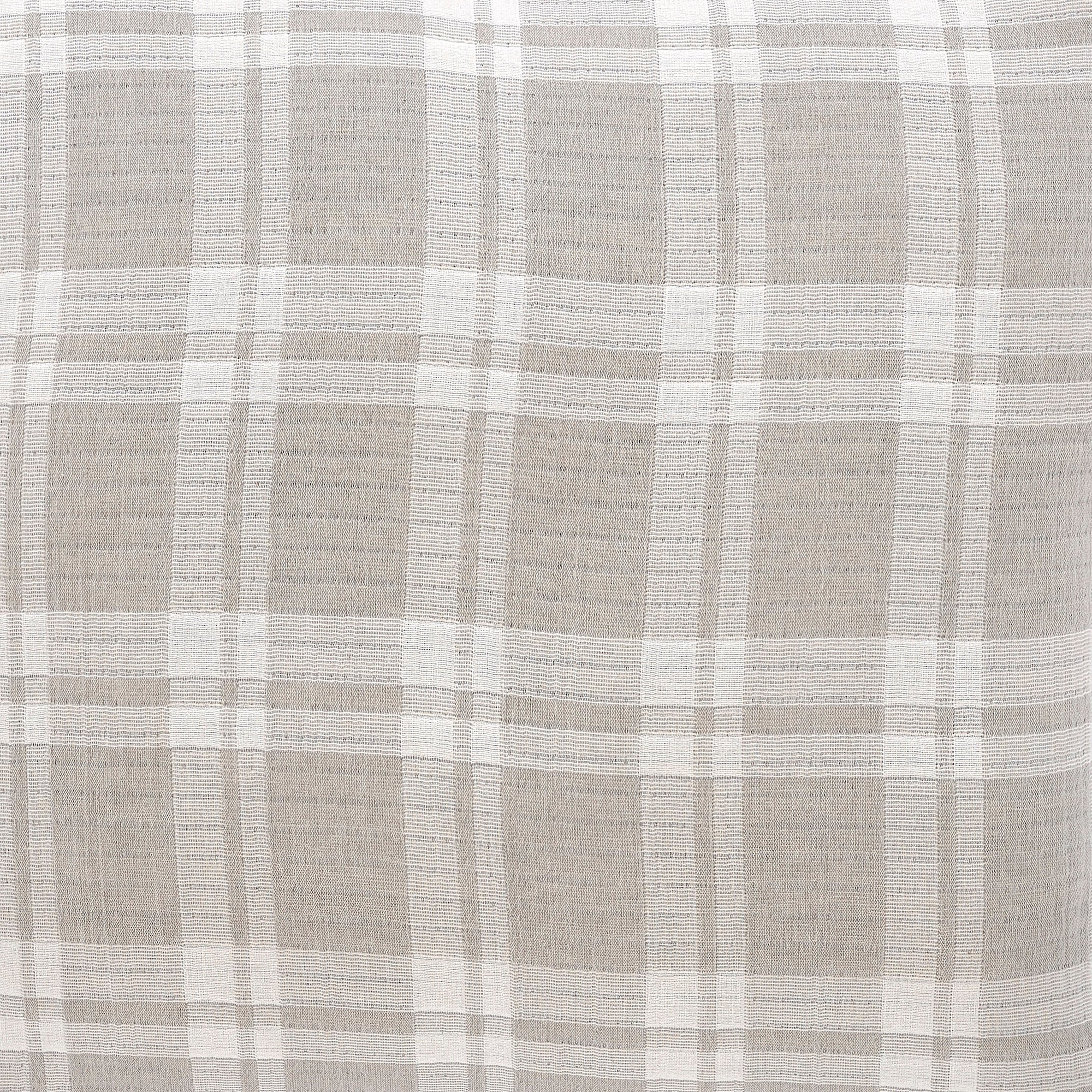 SWT-120-7.8_1|Neutral beige and white plaid fabric, a versatile textile choice for rustic or contemporary home decor accents and bedding.