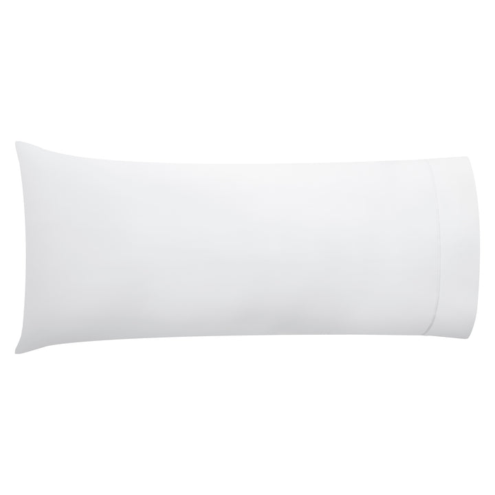 AKP-533-2040_1|Simple, elegant white 100% cotton pillowcase, offering soft comfort and a clean, minimalist bedding aesthetic.