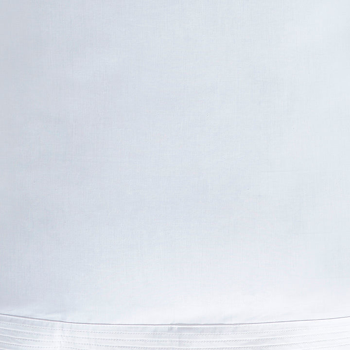 SWT-521-X_1|Smooth white crisp bedding fabric with elegant triple stitched band detail, adding refined simplicity to any bedroom.