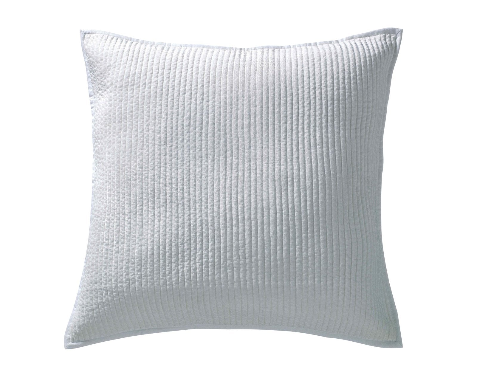 SS-157-X_1|White square pillow with fine linear quilting texture. Modern design, adds subtle elegance to any seating area.