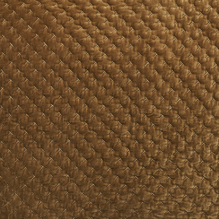 ES-378-2626_4|Close-up of a luxurious brown velvet quilt featuring a dense diamond stitched pattern, ideal for sophisticated bedding decor.