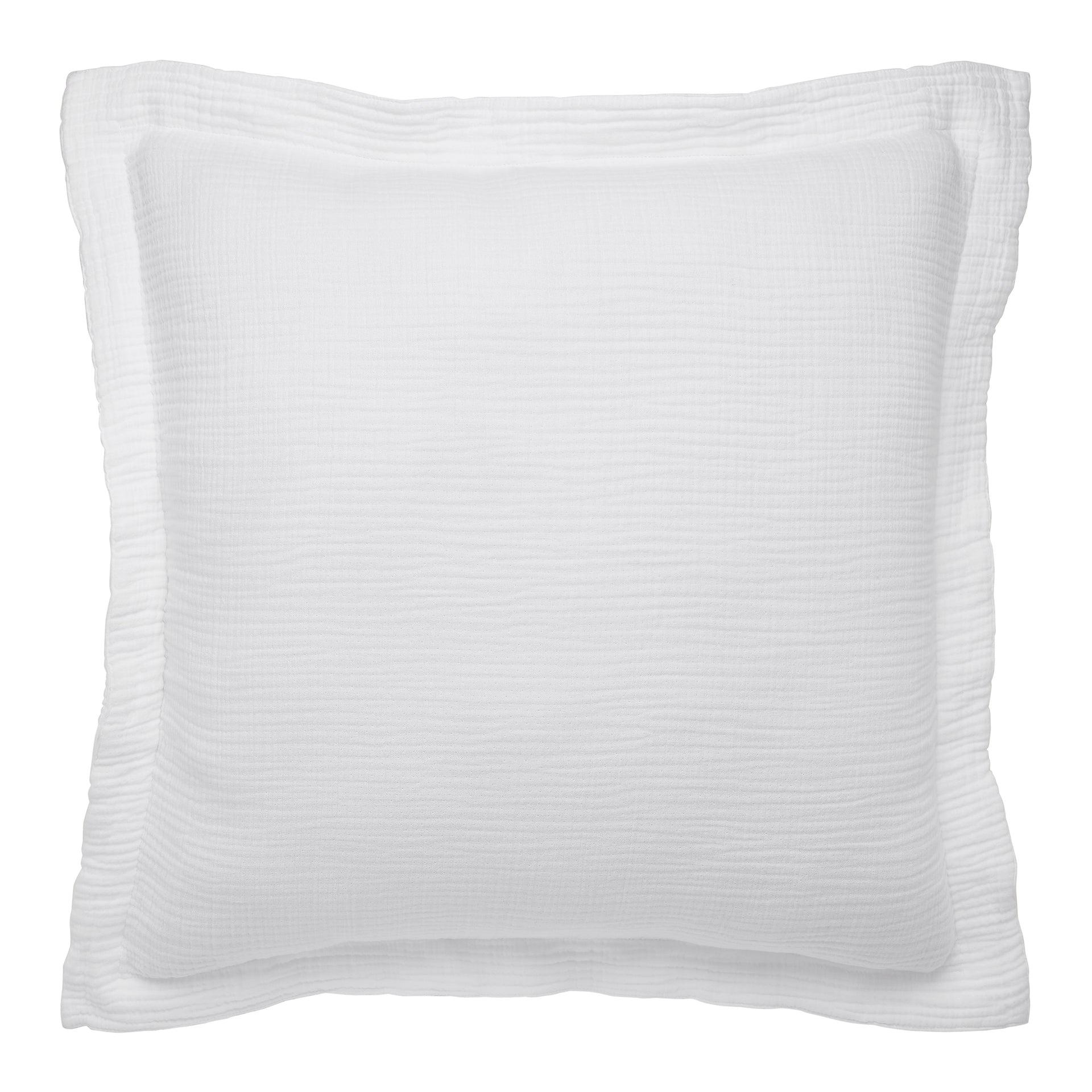 ES-048-2626_1|White crinkled cotton duvet cover, soft textured gauze for a relaxed, breathable bedding experience.
