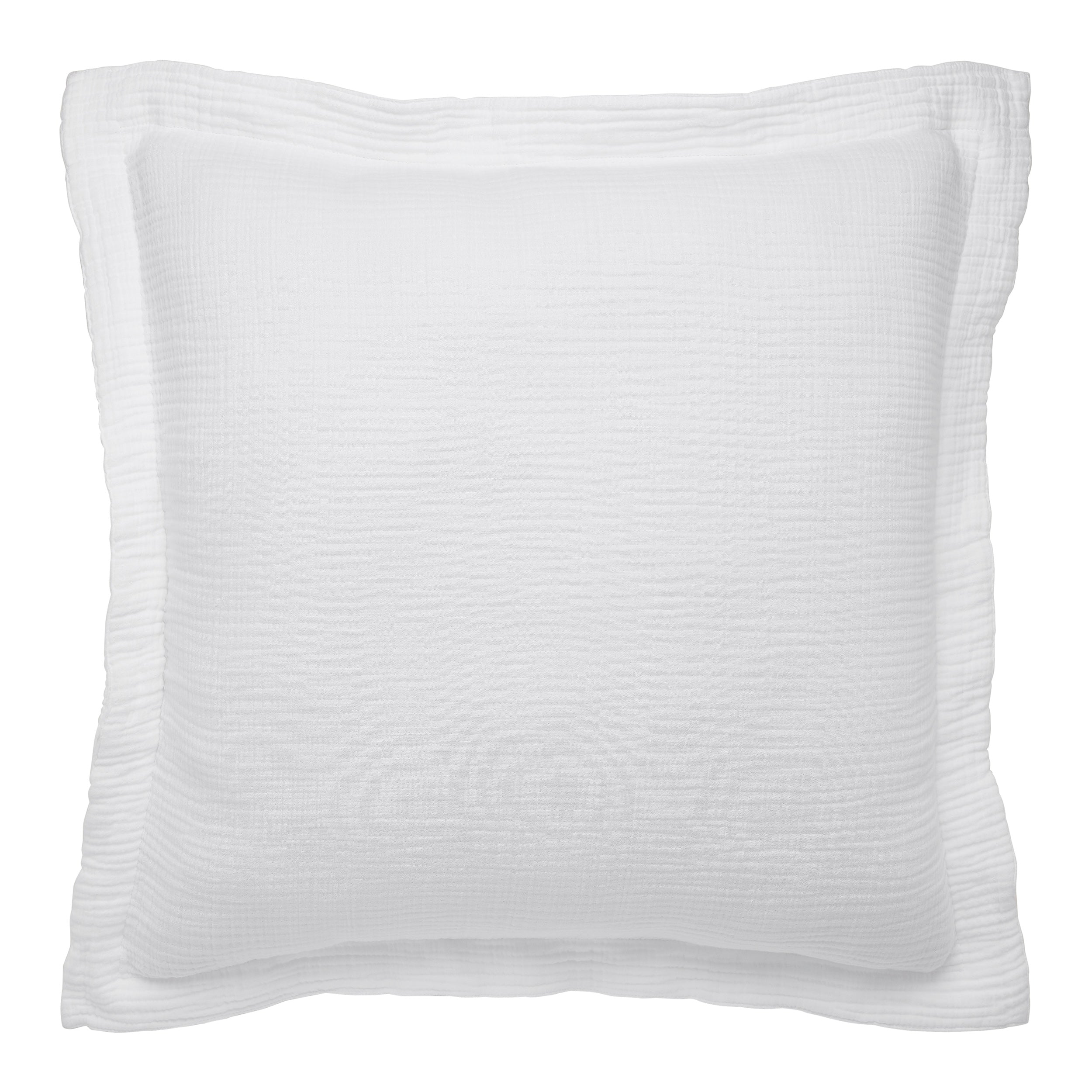 ES-048-2626_1|White crinkled cotton duvet cover, soft textured gauze for a relaxed, breathable bedding experience.