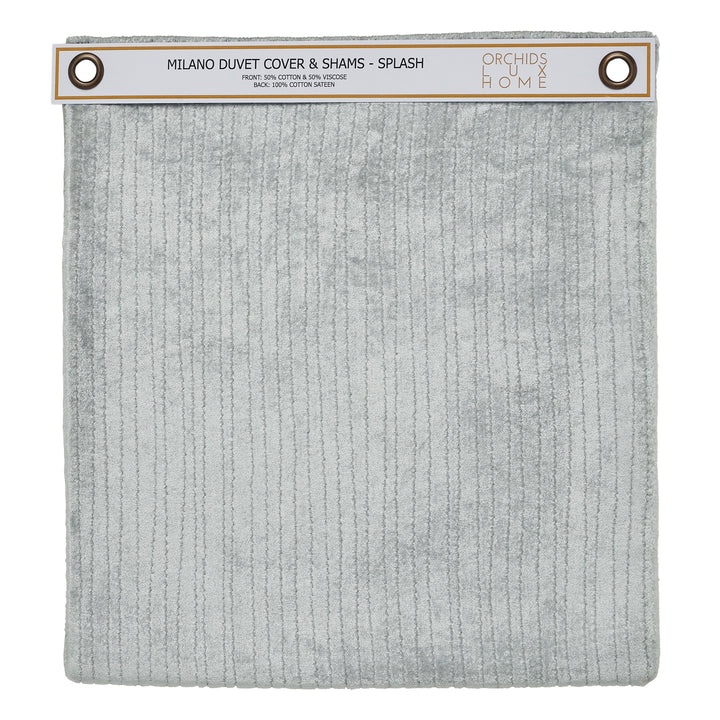 SWT-054-1010_1|Splash Milano duvet cover and shams fabric swatch, 50% cotton/50% viscose front, 100% cotton sateen back.