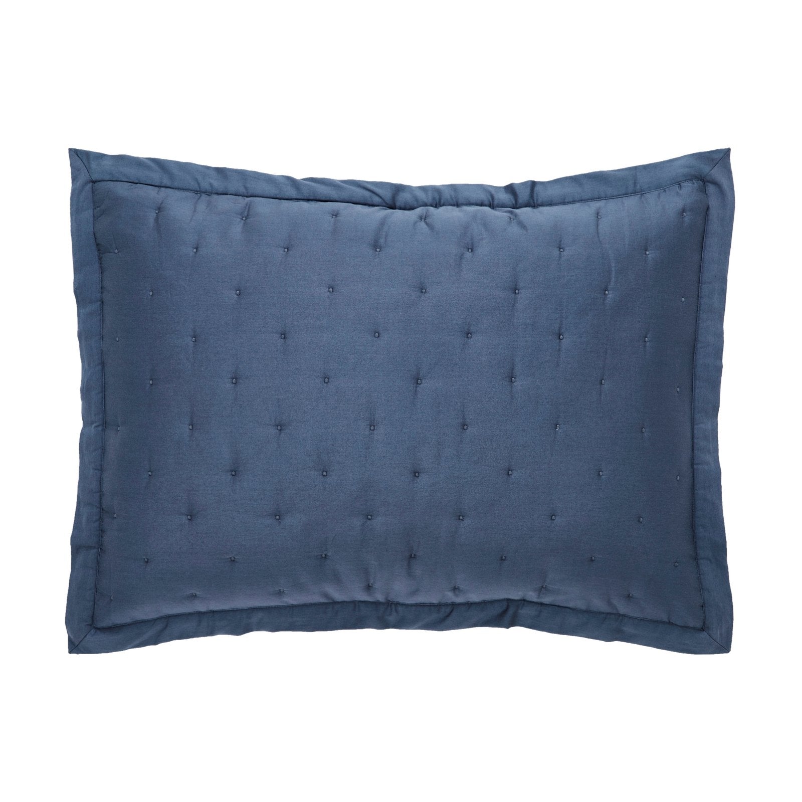 SS-357-2026_1|Deep blue diamond-quilted velvet full/queen quilt set. Elegant, plush bedding for a luxurious and comfortable bedroom.