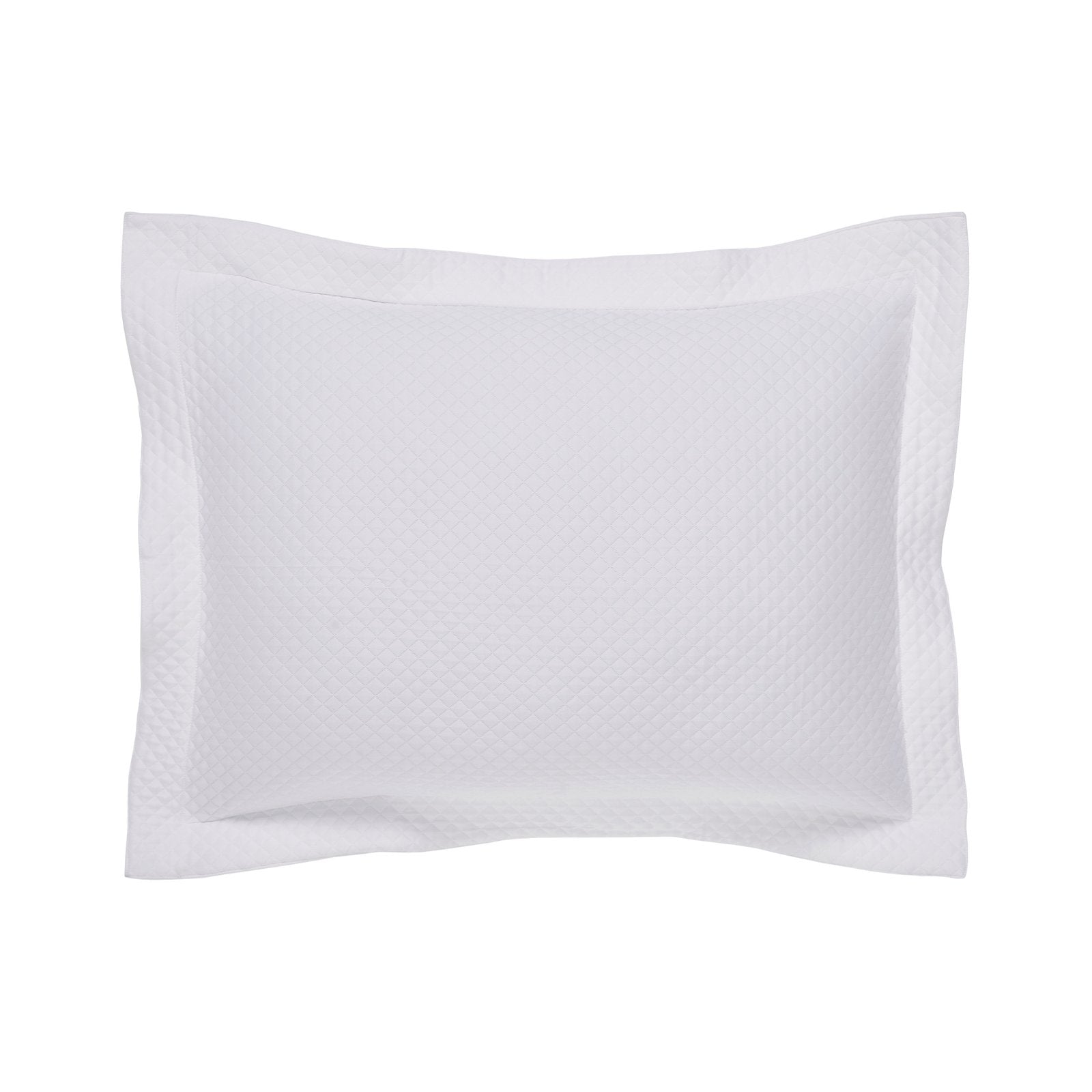 SS-173-2026-LOT1_1|Classic white quilted coverlet pillow sham, featuring an elegant diamond grid pattern for timeless bedroom decor.