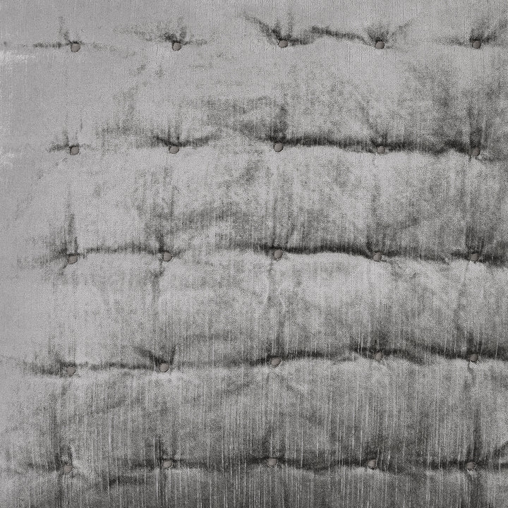 KS-307-2036_2|Close-up of a dark grey quilted fabric with classic button tufting, showcasing its deep texture and elegant style.