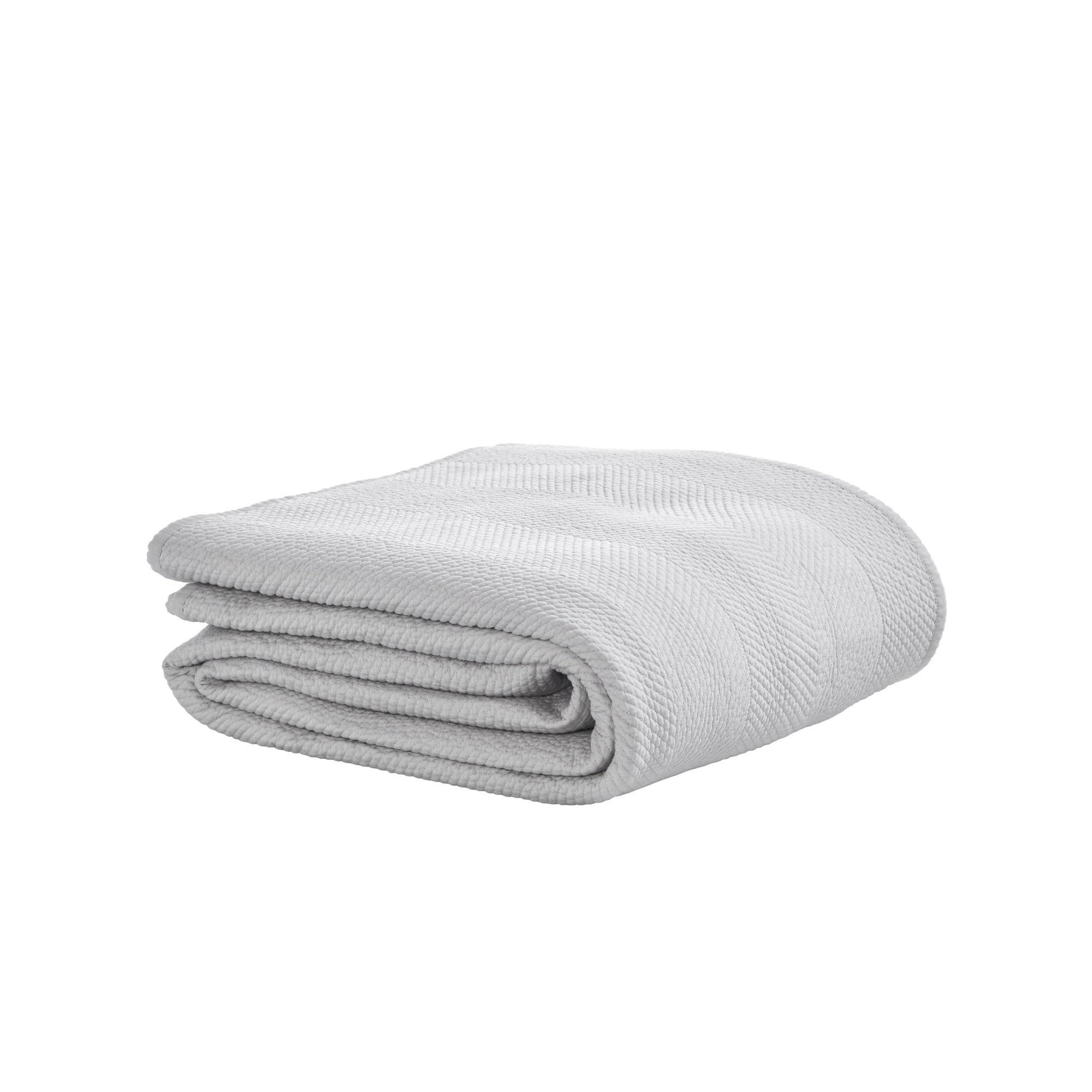 CL-172-9496_7|Elegant light grey chevron quilted coverlet for a cozy bed. Perfect for minimalist and modern bedroom decor.