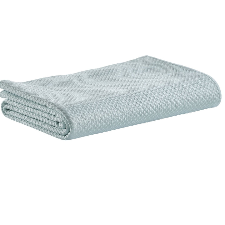 CL-252-9496_5|Perfectly folded refreshing mint green quilted coverlet, showcasing its elegant texture and versatile soft bedding appeal.