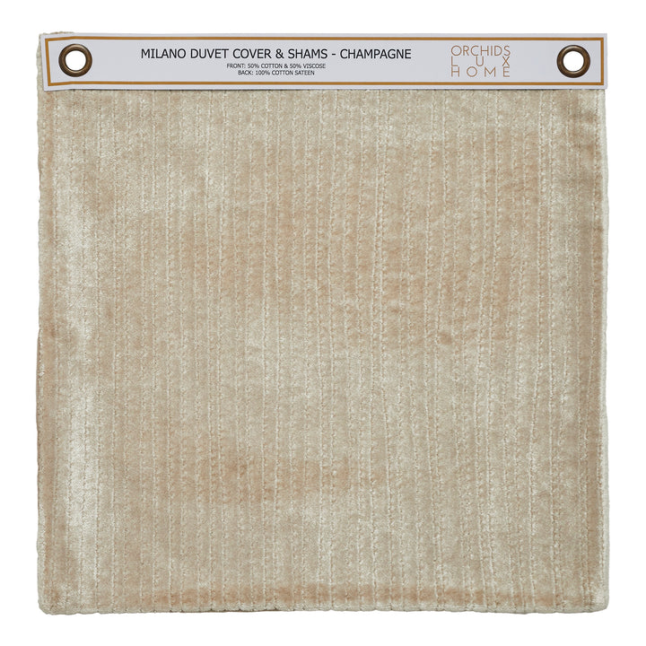 SWT-052-X_1|White Milano duvet cover and shams fabric swatch, 50% cotton/50% viscose front, 100% cotton sateen back.