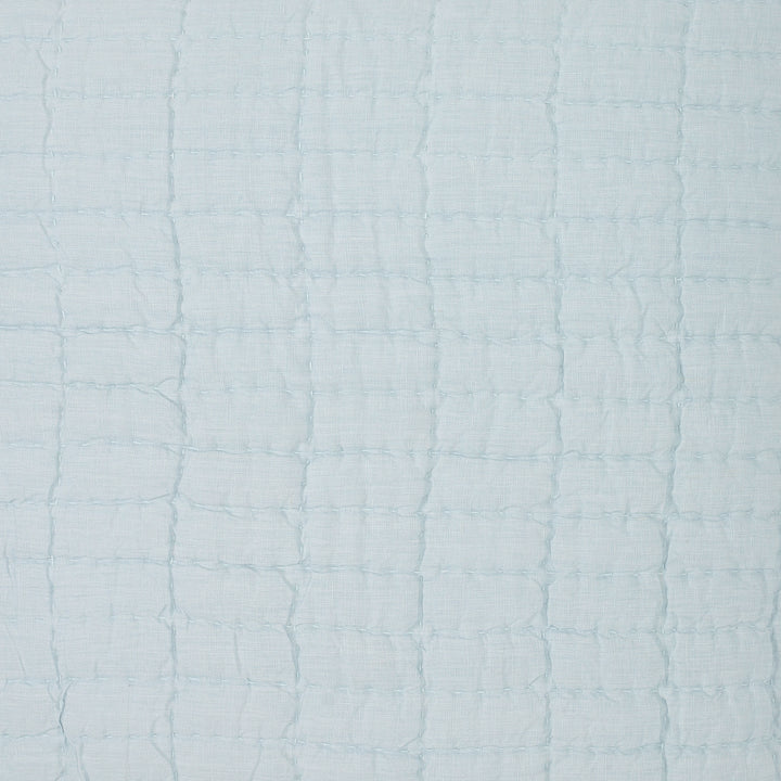 SWT-372-X_1|Light blue quilted fabric with a serene square pattern and soft textured finish, ideal for calming and breathable bedding textiles.