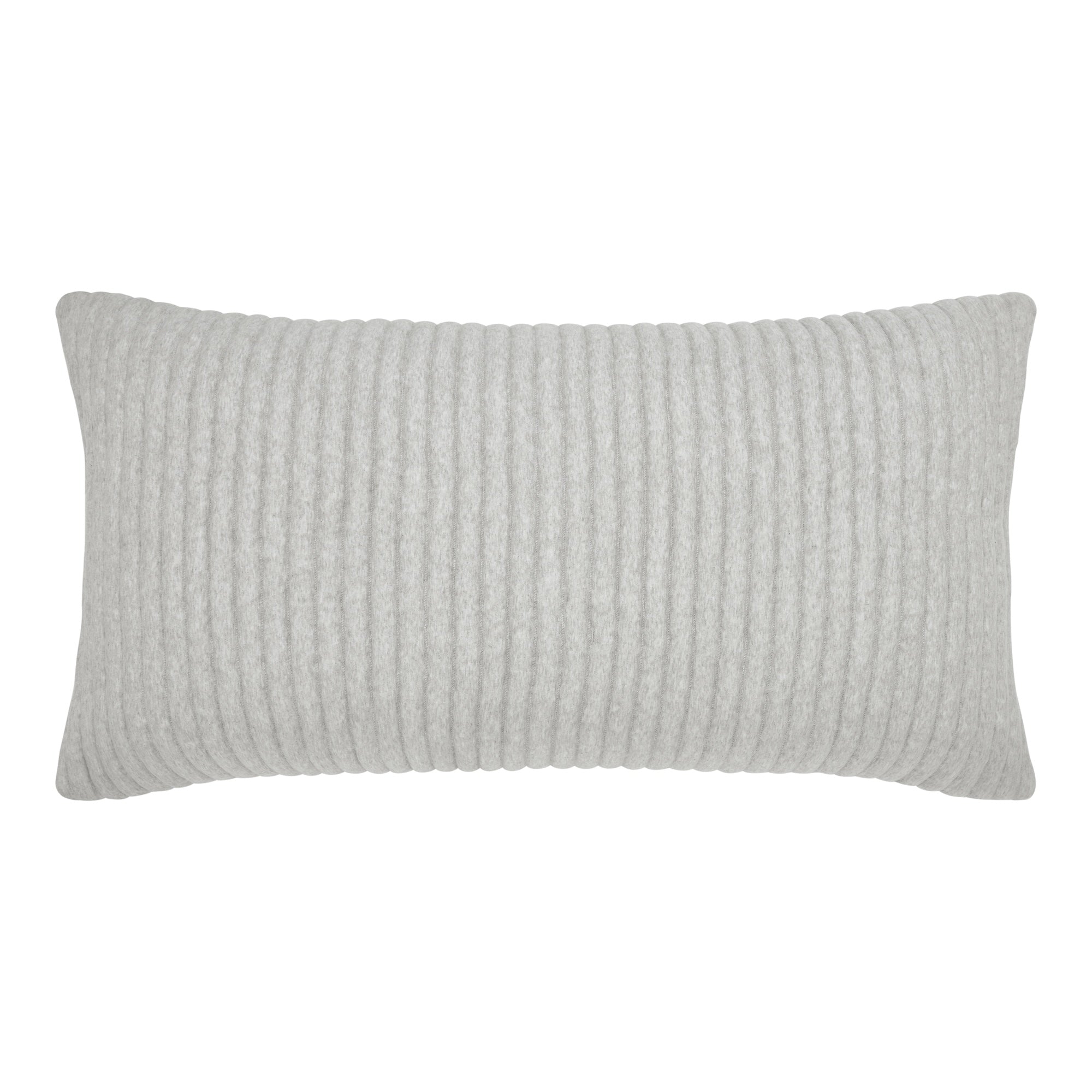 KS-375-2036_1|Chic light grey ribbed rectangular pillow sham, offering a cozy and modern aesthetic for bedroom styling.