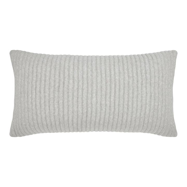 KS-375-2036_1|Chic light grey ribbed rectangular pillow sham, offering a cozy and modern aesthetic for bedroom styling.