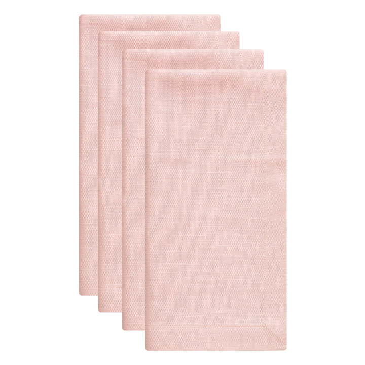 NP-4810-2020_2|Set of 4 blush pink reusable linen blend dinner napkins. Perfect for elegant dining table settings and daily use, easy care.