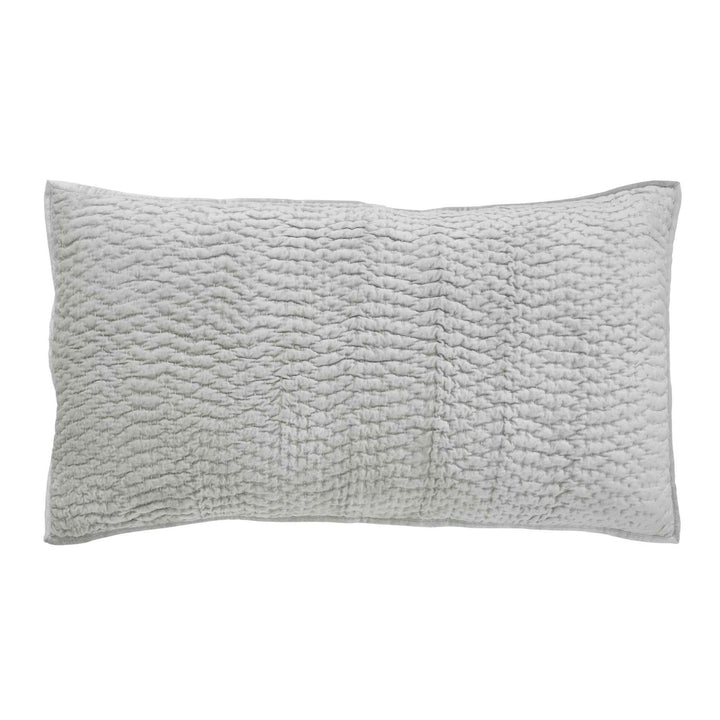 KS-183-2036_1|Soft, textured light grey bed pillow, offering unparalleled comfort and support for a restful, deep night's sleep.