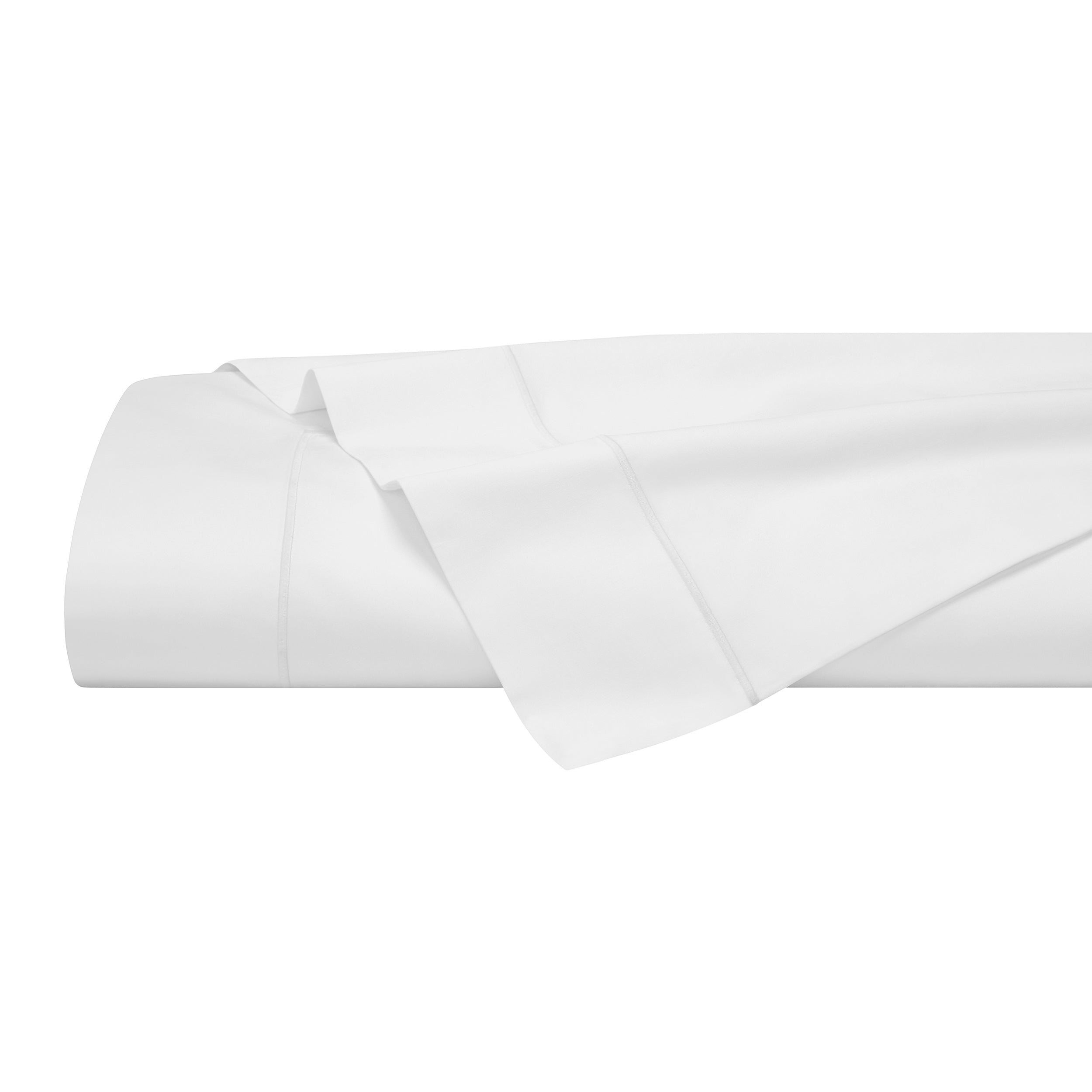 QFL-546-6080_5|Neatly folded plain white 100% cotton sheet. Essential high-quality, crisp, and breathable bedding for ultimate comfort.